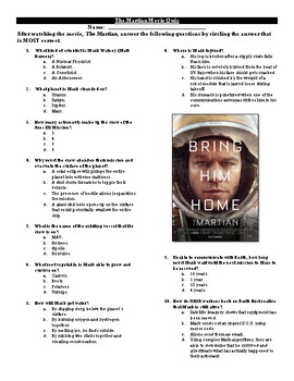 Preview of The Martian Movie Quiz