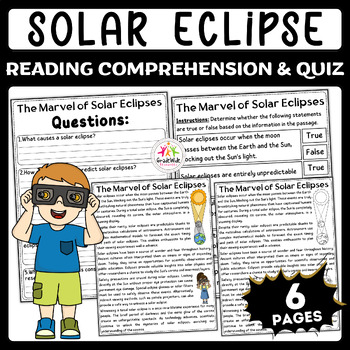 Preview of The Marvel of Solar Eclipses: Reading Passage, Questions, and Interactive Quiz!