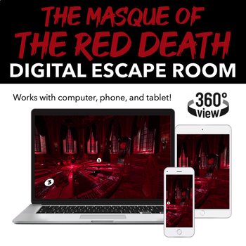 Preview of The Masque of the Red Death Digital Escape Room (Edgar Allan Poe) — Review Game