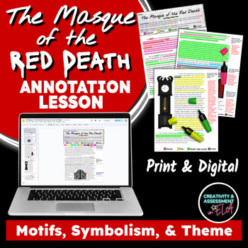 Preview of The Masque of the Red Death Lesson | Annotation for Motifs, Symbolism, & Theme