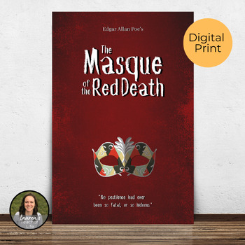 Preview of The Masque of the Red Death Poster Edgar Allan Poe Classroom Library Decoration