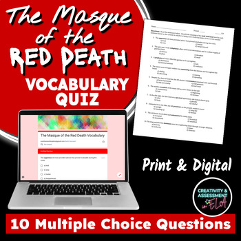 Preview of The Masque of the Red Death Vocabulary Quiz or Pre-Reading Practice