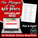 The Masque of the Red Death Vocabulary Quiz or Pre-Reading