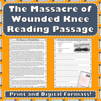 Preview of The Massacre at Wounded Knee Primary Source Reading Passage (Print and Digital)