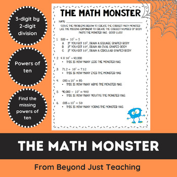 Preview of The Math Monster