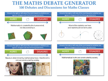 Preview of The Maths Debate Generator (100 Debates and Discussions + Randomiser) [P4C]