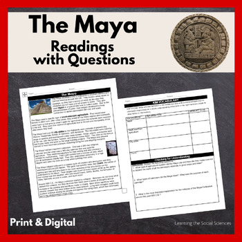 Preview of The Maya Reading with Questions: Print & Digital