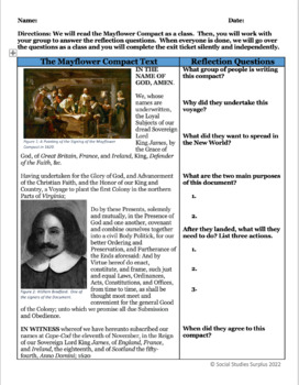 Preview of The Mayflower Compact Guided Reading (Double Column Docs)