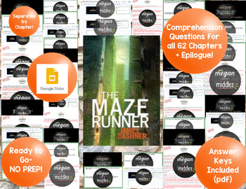 Preview of The Maze Runner: Comprehension Questions & Answer Keys for the ENTIRE NOVEL!