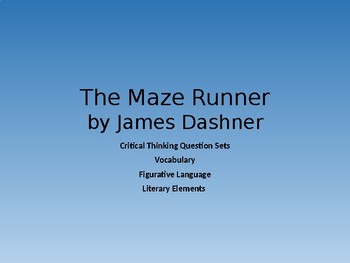 The Maze Runner Critical Thinking Question Sets By Striving For