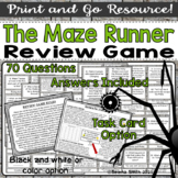 The Maze Runner Review Game or Task Cards: 70 Questions