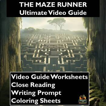 Preview of The Maze Runner Video Guide: Worksheets, Reading, Coloring Sheets, & More!
