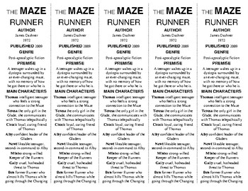 the maze runner edition of bookmarks plus a handy reading aid tpt