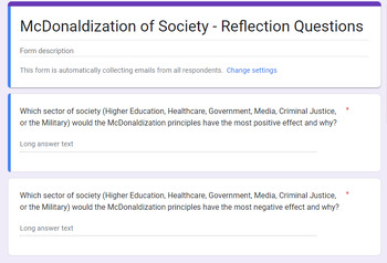 mcdonaldization of society discussion questions