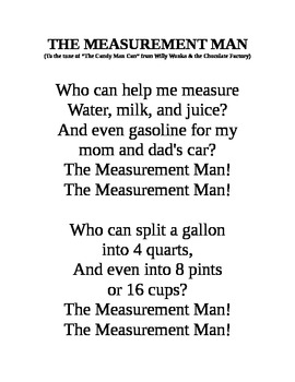 Preview of The Measurement Man Can Song