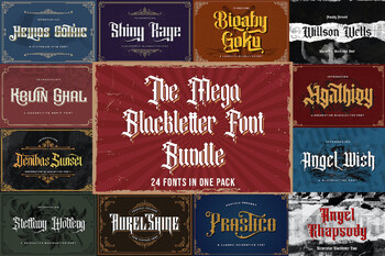 Preview of The Mega Blackletter Font Bundle:Unlock the Power of Typography in Your Classroo