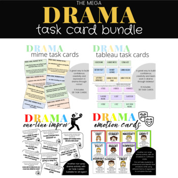 Preview of The Mega Drama Task Card Bundle (x4 Activity Resources Included)