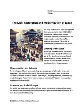 Preview of The Meiji Restoration and Modernization of Japan Worksheet