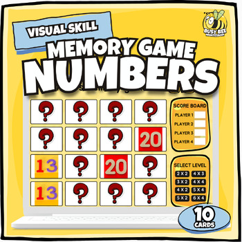 Preview of The Memory Game | Numbers 0-20