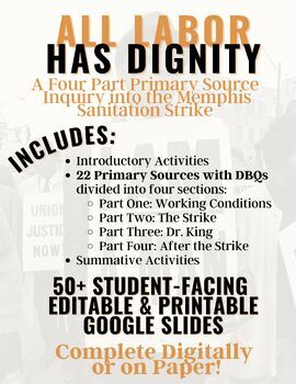 Preview of The Memphis Sanitation Strike: A Four Part Primary Source Inquiry