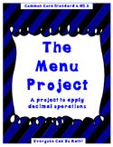 The Menu Project:  A Decimal Project