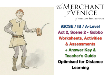 Preview of The Merchant of Venice - Act 2, Scene 2: Lancelot Gobbo - ACTIVITIES + ANSWERS