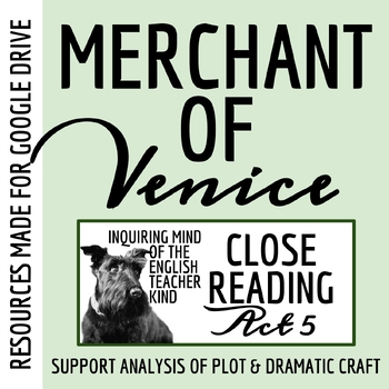 Preview of The Merchant of Venice Act 5 Scene 1 Close Reading Analysis Activity for Google