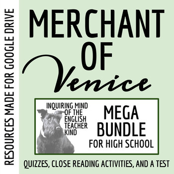 Preview of The Merchant of Venice Bundle of Quizzes, Close Readings, and a Test (Google)