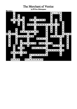 The Merchant of Venice Crossword Puzzle by M Walsh TPT