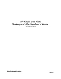 The Merchant of Venice by William Shakespeare Unit Plan