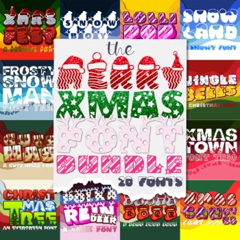 Preview of The Merry Xmas Font Bundle by W Λ D L Ξ N - 20 Christmas Themed Fonts
