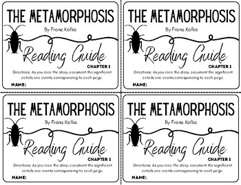 Preview of The Metamorphosis (Kafka) - Chapter 2 Activity: Quote Analysis Reading Guide