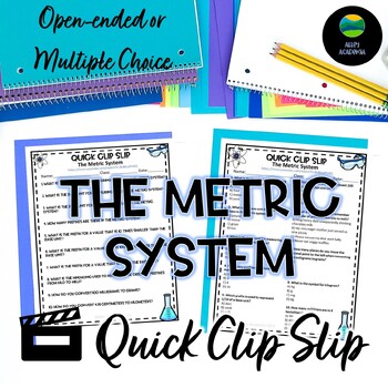 Preview of The Metric System Quick Clip Slip
