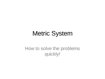 Preview of The Metric System using the Ladder Method