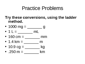 The Metric System using the Ladder Method by Melissa Robinett | TpT