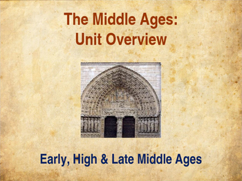 Preview of The Middle Ages - Early, High & Late Middle Ages - Unit Overview