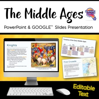 Preview of The Middle Ages & Medieval Times EDITABLE PowerPoint & Slides Presentations