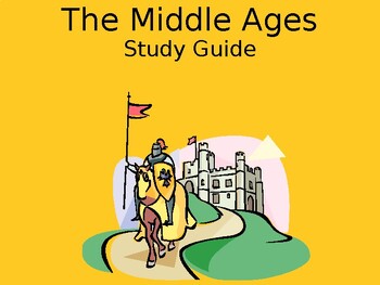 Preview of The Middle Ages Study Guide PPT with pictures (editable Resource)