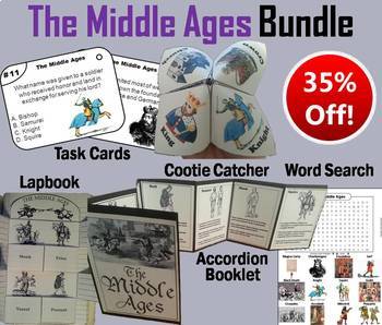 Preview of The Middle Ages Task Cards and Activities Bundle