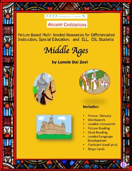 Preview of The Middle Ages Unit in Pictures for Special Ed., ELL, ESL Students in Pictures