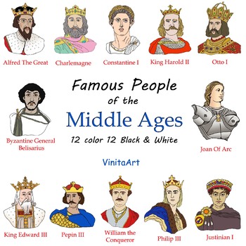 Preview of The Middle Ages clip art, Famous People of the Middle Ages Vol. 1