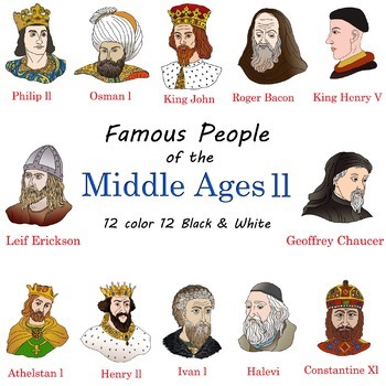 Preview of The Middle Ages clip art, Famous People of the Middle Ages Vol. 2