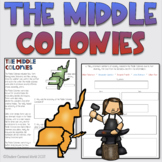 The Middle Colonies - Map, Comprehension Questions, and Re
