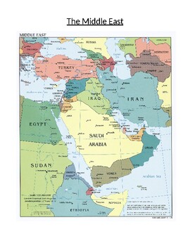 Middle East And Southwest Asia Map The Middle East and Southwest Asia: Geographic Map by Vagi's Vault