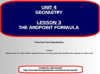 Preview of The Midpoint Formula (Math 1)