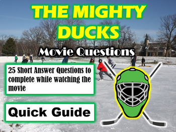 Preview of The Mighty Ducks (1992) - 25 Movie Questions with Answer Key (Quick Guide)