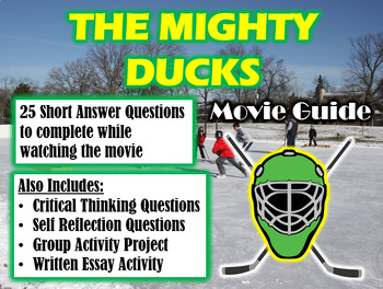 Preview of The Mighty Ducks Movie Guide (1992) - Movie Questions with Extra Activities