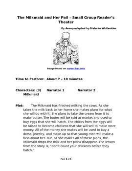 Preview of The Milkmaid and Her Pail - Small Group Reader's Theater by Aesop
