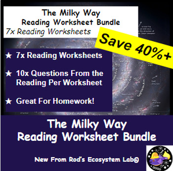 Preview of The Milky Way Galaxy Lesson Reading Worksheet Bundle **Editable**