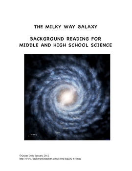 Preview of The Milky Way Galaxy Student Background Reading